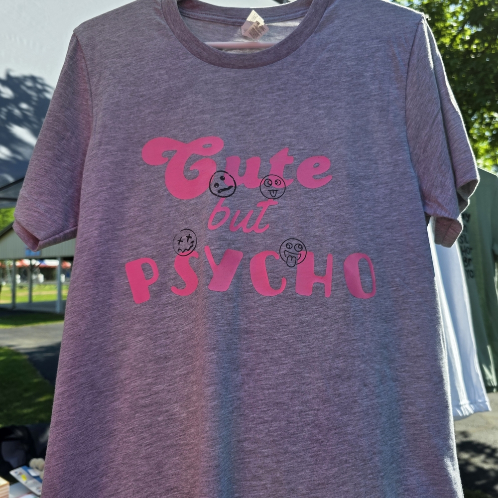Bella Canvas Gray Tee with Pink Print